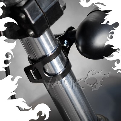 VAWiK indicator bracket fixing clamp black steel 30-39mm fork x2 bobber chopper