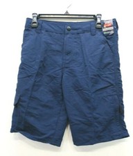 Wrangler Boys Navy Blue Flat Front Flap Pocket Outdoor Chino Shorts 10 Husky
