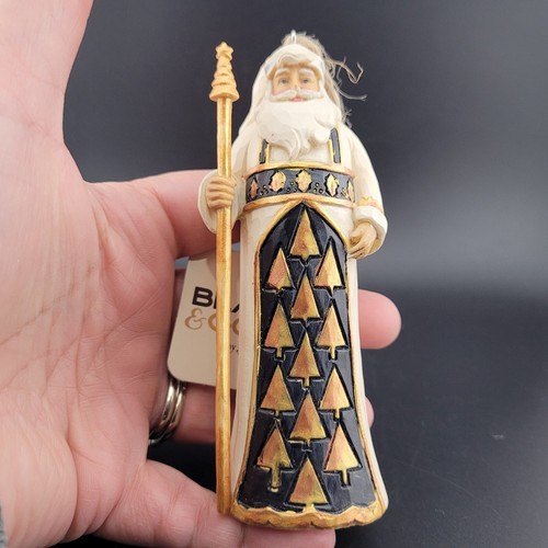 Jim Shore Black and Gold Santa Claus Ornament 6001439 Heartwood Creek with Tag - Picture 9 of 9