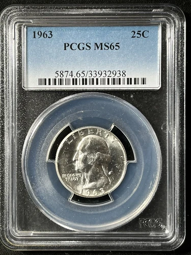 1963  25C Washington Quarter Dollar PCGS MS65  33932938