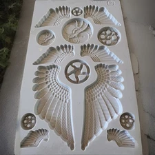 Redesign with Prima Finnabair Mould Mold “Cogs & Wings” RETIRED Craft Resin Clay