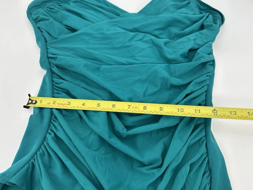 Traje de baño Miraclesuit Novel Ideas Bella acanalado talla 14 de una pieza verde azulado Foto 4 de 4