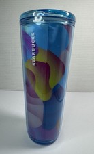 2024 Summer Starbucks Aqua Glass Swirl Gradient Petal Tumbler 24oz