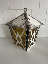 Vintage Porch Lantern Galvanised Iron Glass Architectural Salvage Refurb Project