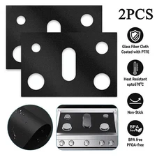 2pcs Kitchen Gas Range Stove Top Burner Cover Guard Protector Reusable Non-stick