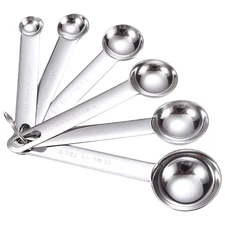 6 Piece Nonrust Steel Measuring Spoons Set Precise Kitchen Baking Tool