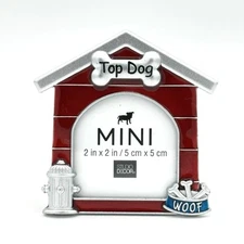 Studio Decor Top Dog House Mini Picture Frame 3 1/2 Inch 2x2 PictureBone Hydrant