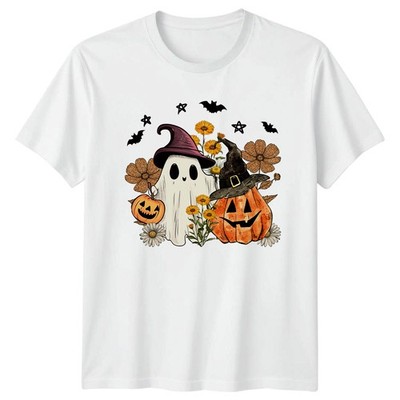 Süß Geist Kürbis Halloween Grafik Tee Herren Damen Unisex T-Shirt