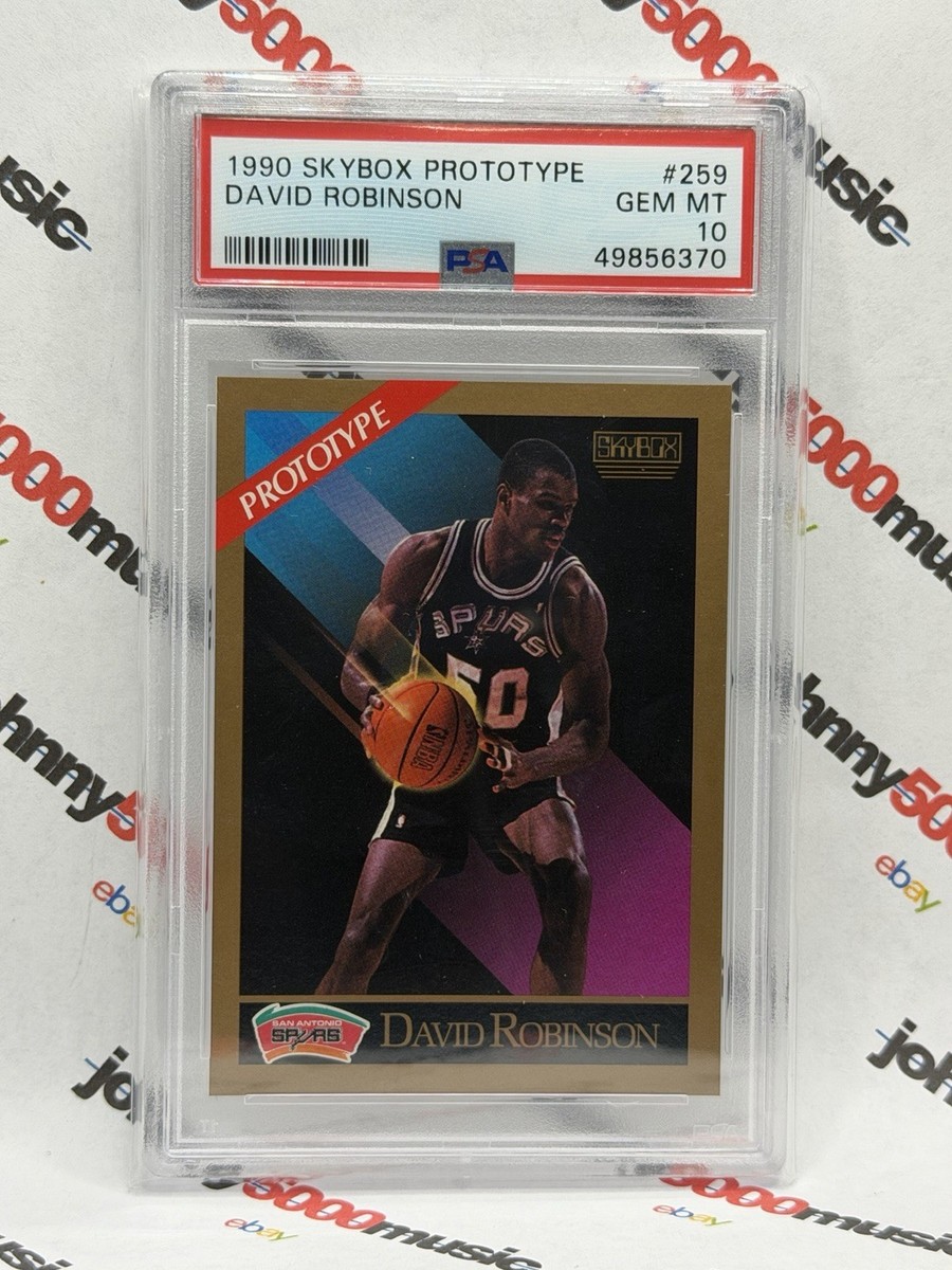 rare 1990 skybox basketball cards David Robinson 1990 Skybox Prototype #259 ROOKIE PSA Gem Mint 10 Spurs  SkyBox