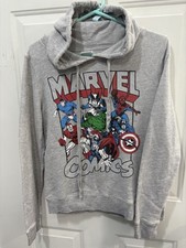 Vintage Marvel Sweatshirt Boys Youth Casual Gray Pullover Comics Graphic Size L