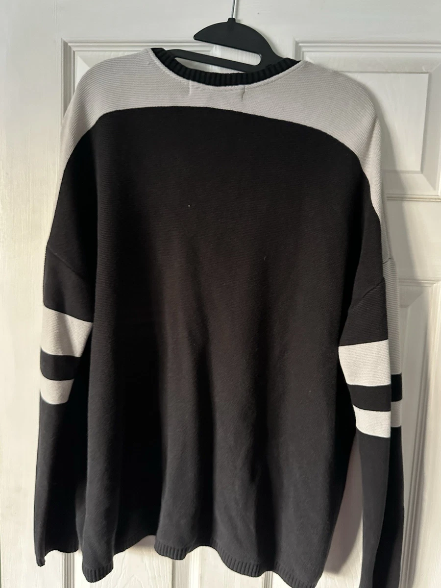 Zara Knitted Black & White Jumper - Oversized - Size M