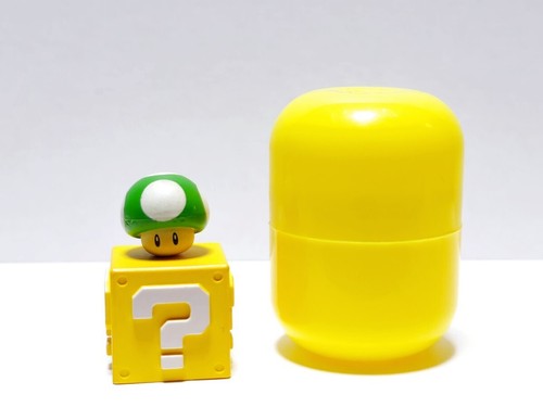 Guter Zustand Hatena Block + 1UP Mushroom Super Mario Chocolate Egg Figur Supe