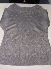 New York And Company Silver Shimmer Sweater-M