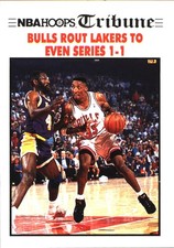1991-92 Hoops Bulls Rout Lakers To Even Series 1-1 #539