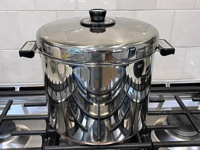 Vintage Revere Ware Copper Clad Neptune Series 8 Qt Large Stock Pot