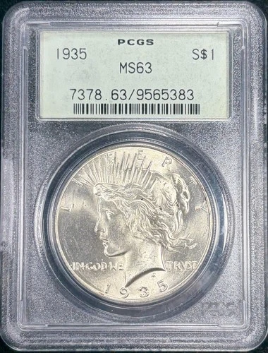 1935 PCGS MS63 Silver Peace $1 - OGH