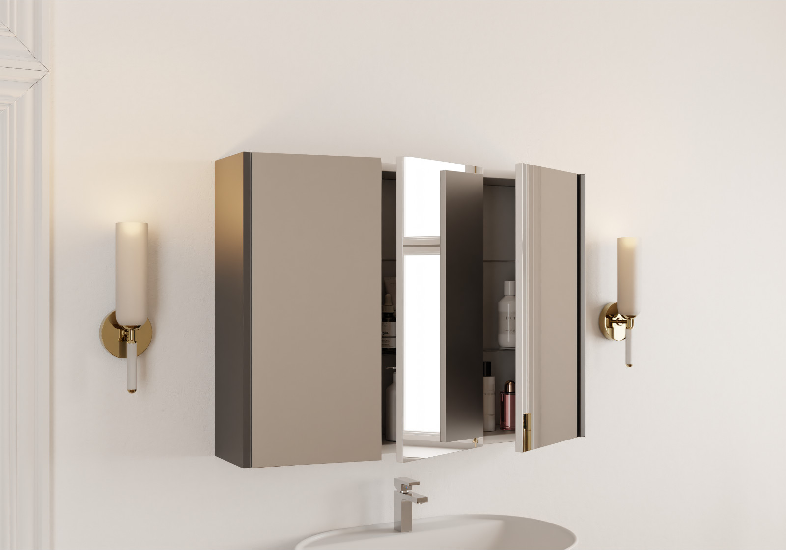 Armoire de toilette Lara 100 cm anthracite contre le desordre de la salle de bain