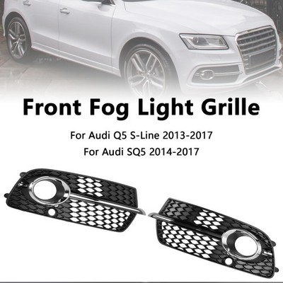 Front Bumper Fog Light Grille Für Audi Q5 S-Line SQ5 2013-2017 Black Chrome