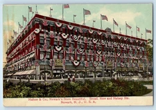 1910 Newark New Jersey Postcard Hahne Co. Store Beautiful Broad Halset Sts Road