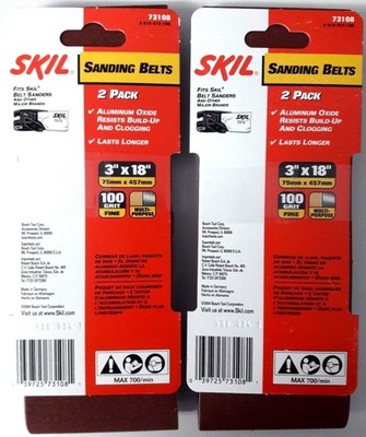 SKIL 73108 3-Inch x 18-Inch 100 Grit Sanding Belt Germany 2-2 PKS
