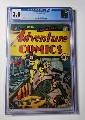 ADVENTURE COMICS #87 CGC 3.0 DC 1943 SIMON & KIRBY COVER & ART