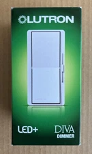 Lutron Diva DVCL-153P-WH Dimmer Wall Light Switch  White,-Brand New-Single/3-way