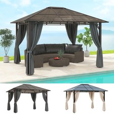 3.6 x 3(m) Hardtop Gazebo Canopy with Polycarbonate Roof & Steel Frame