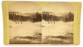 Stereoview Mud Geyser Valley Jay Haynes FIRST RUN Yellowstone Park Series