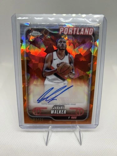 2024-25 Topps Chrome Sapphire Jabari Walker Orange Refractor Auto