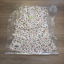 JANIE AND JACK Girls Floral Ruffle Dress Size 3 White