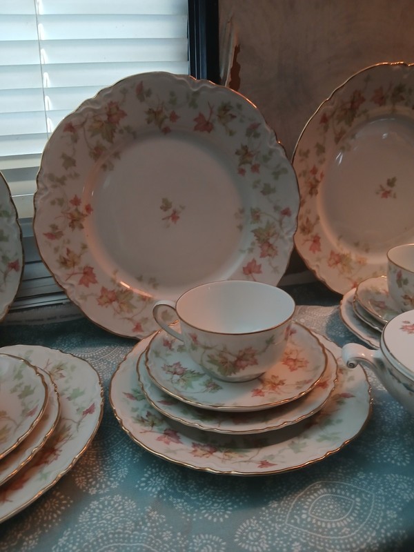 66 Piece Hutschenreuther Selb Maple Leaf ( Scalloped) Porcelain Dinnerware Set