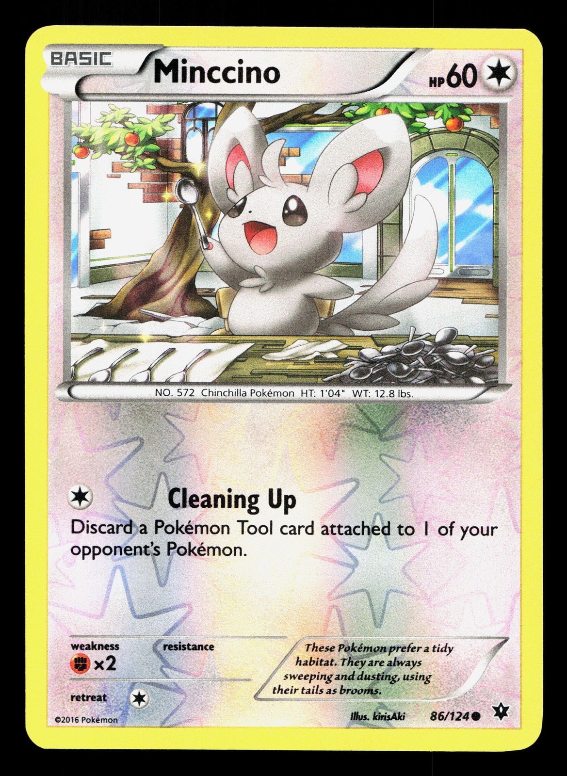 Minccino 86/124 Fates Collide LP Reverse Holo Pokemon Card TCG