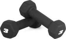 CAP Barbell Neoprene Dumbbell Weights Pairs & Sets | 3 lb Pair, Black 