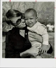 1972 Press Photo Miss Joann Stegall with Mark, Adoptee From Brazilian Orphanage