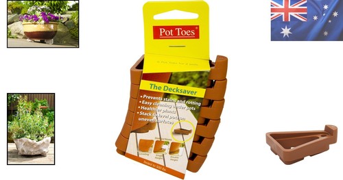 Versatile Terra-Cotta Pot Toes - Lightweight Risers for All Planters, 6 Pack - Picture 2 of 8