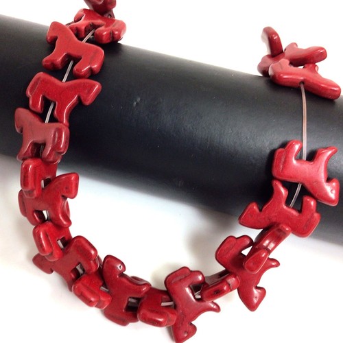 Howlite Zuni Horse Bead Magnesite Turquoise Loose Beads 24pcs Horse Pendant 15" - Picture 77 of 94