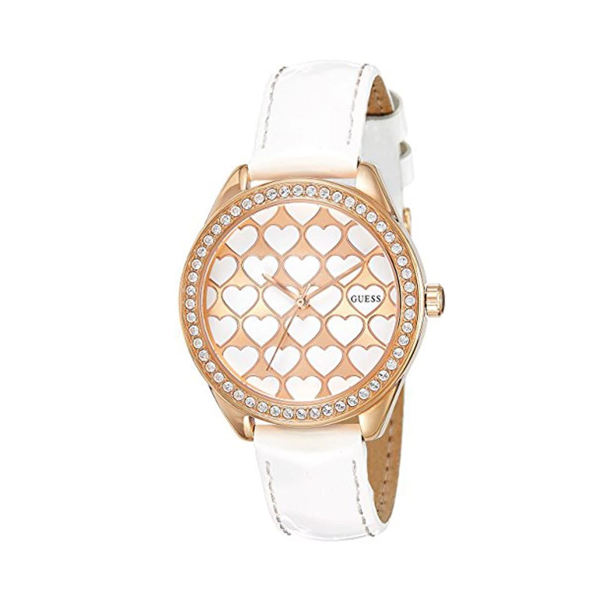 Guess watch women's white leather strap sale