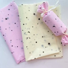 10 Sheets Thin Bouquet Wrapping Paper with Ribbon Gift Packaging Star Waterproof