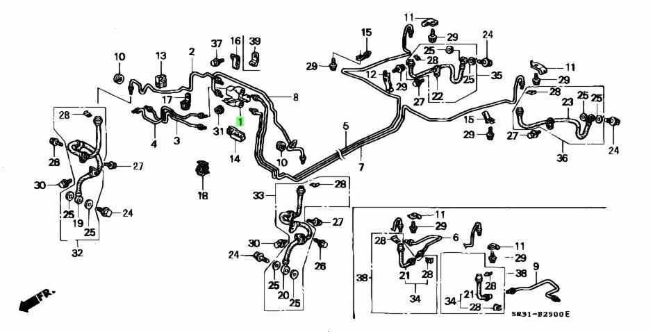 Válvula dosificadora de freno original Honda 1992-1995 Civic 46210-SR3-013 genuina nueva Foto 2 de 4