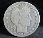 1901-O Barber Silver Half Dollar - VG      ENN COINS