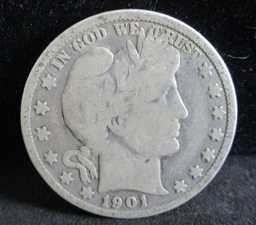 1901-O Barber Silver Half Dollar - VG      ENN COINS