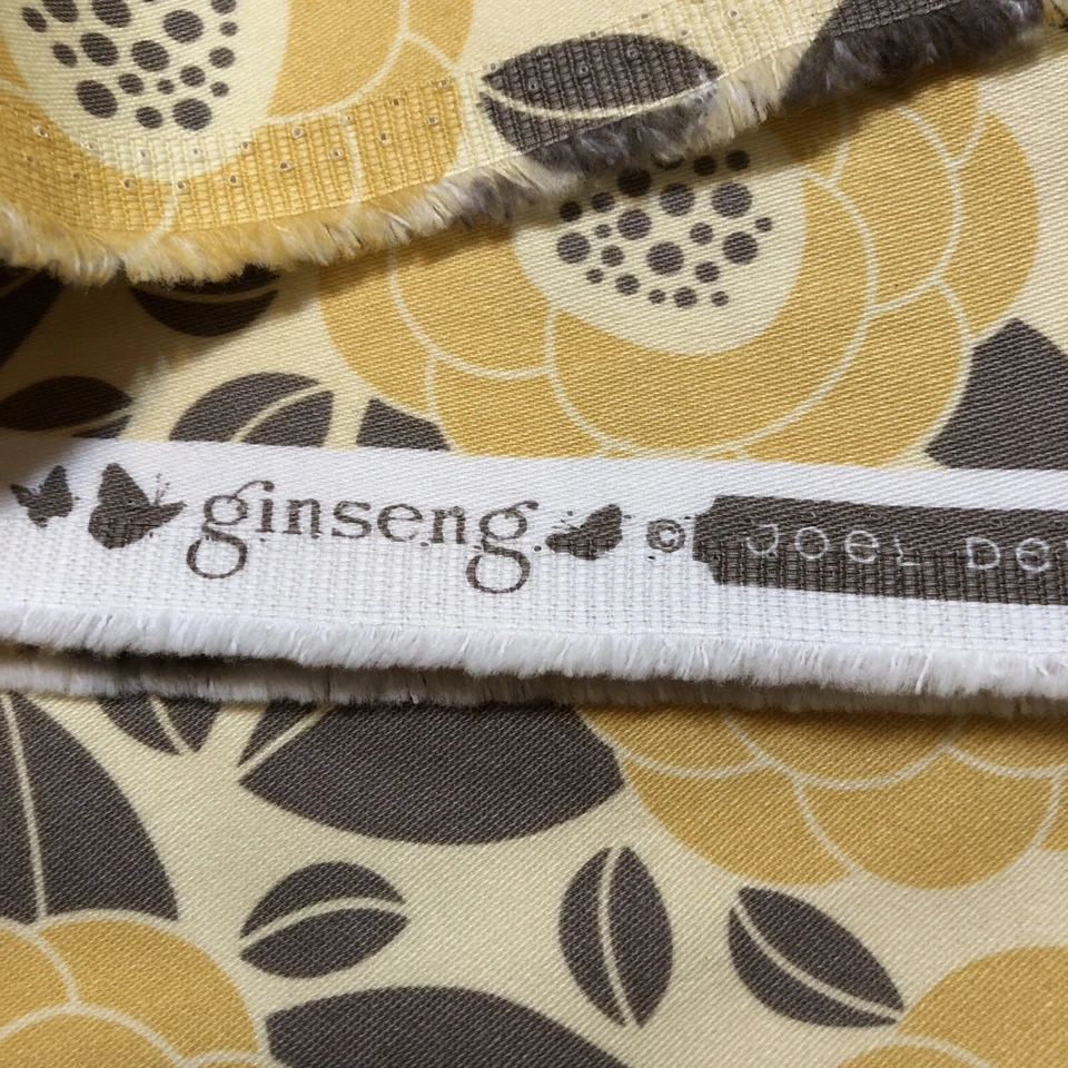 Ginseng Joel Dewberry Westminster Yellow Gray Floral Cotton Twill 2 Yd X 54” - Image 3 of 4