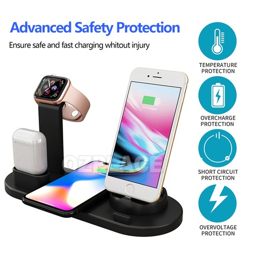 4 in 1 Wireless Charger Dock Charging Station For Apple Watch iPhone 12 11 XS 8+ - Picture 4 of 13