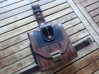 sacoche de cuisse cuir fait main Bikers,Harley,moto,vintage état