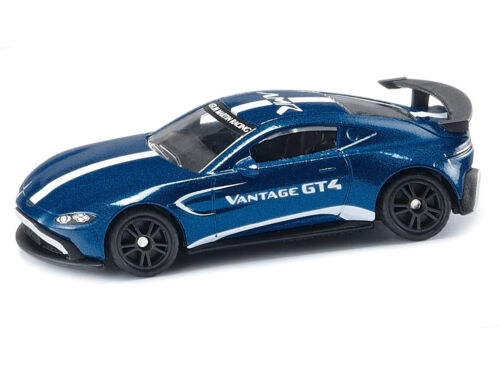 SIKU SK1577 Aston Martin Vantage GT4 Blue Metallic with White Stripes Diecast - Afbeelding 1 van 1
