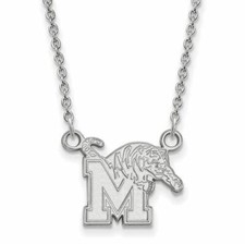SS Univ of Memphis Small Pendant 18 in Necklace