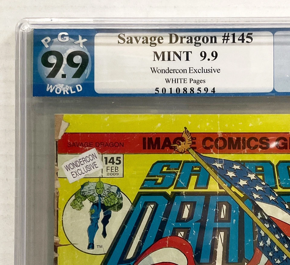 Savage Dragon #145 Wondercon Exclusive Var - Obama v Osama Signed PGX 9.9 Graded - Image 2 of 4