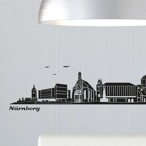 Berlin Skyline Panorama Wandtattoo Wandaufkleber Wandsticker 4 Größen Wanddekor Aufkleber Sticker Wall Art Motiv W125