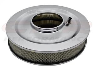 Purificador de aire cromado de 14 pulgadas Chevy Ford Chevrolet Dodge Chrysler carburador plano Foto 3 de 3