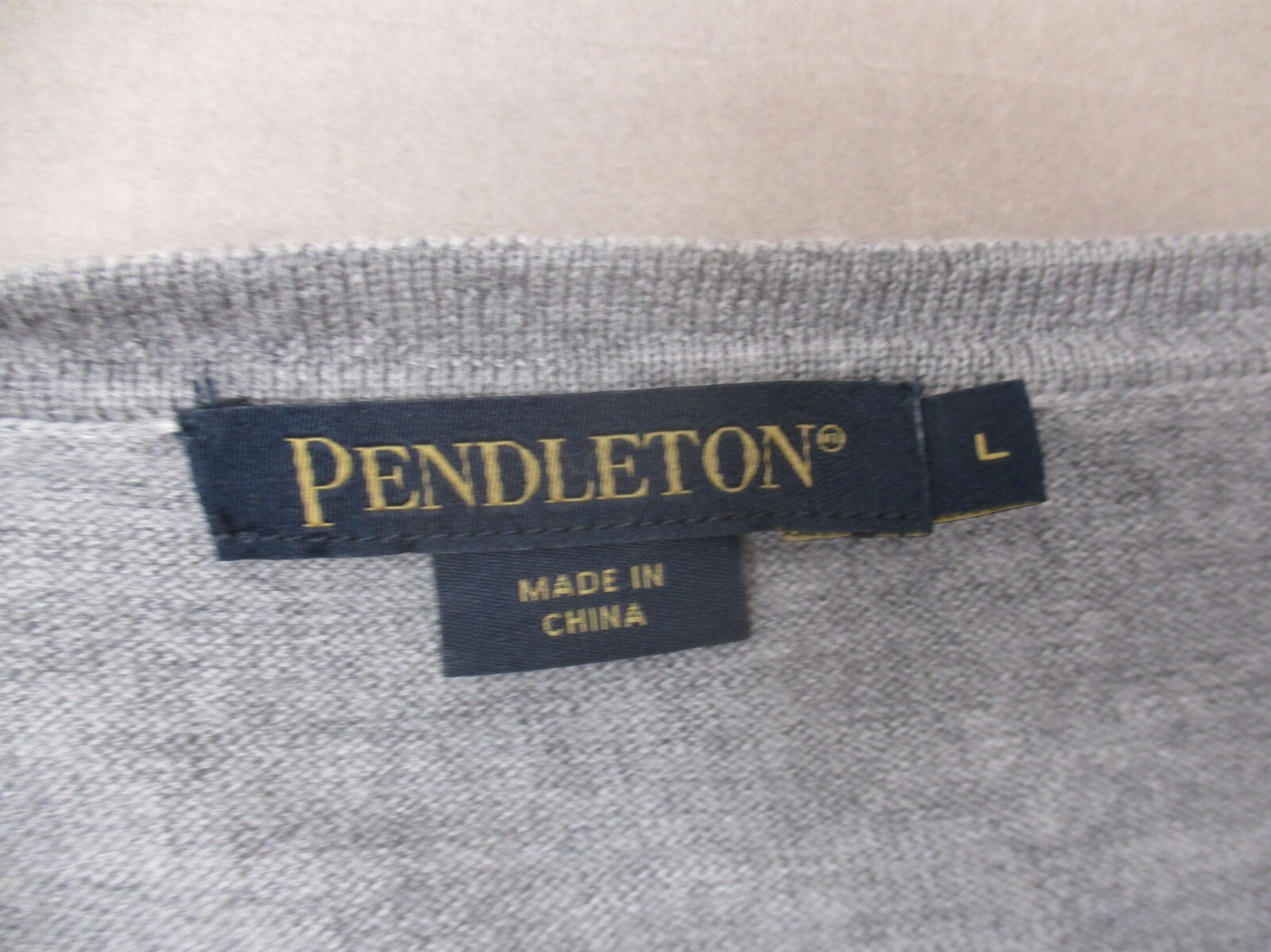 PENDLETON Size L Womens Gray V-Neck Lightweight L… - image 8